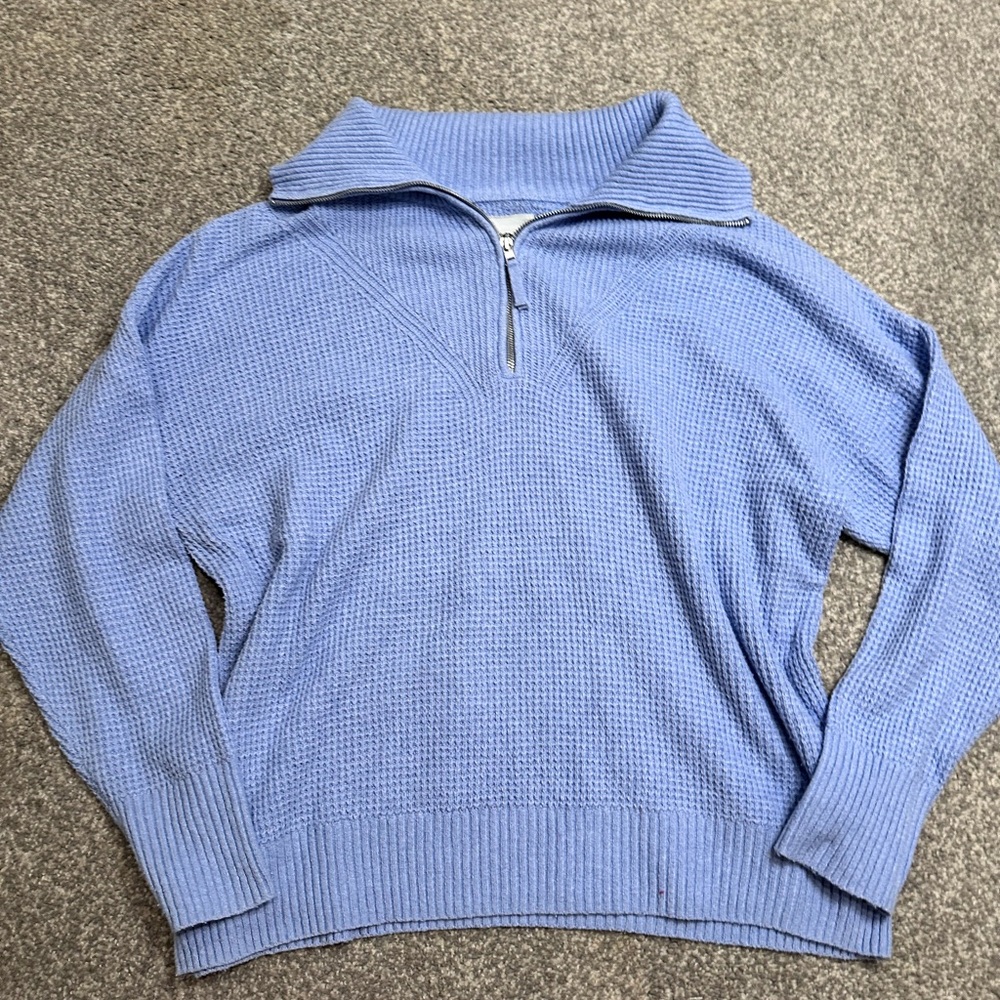 Aerie Blue Half-Zip Sweater - final sale
